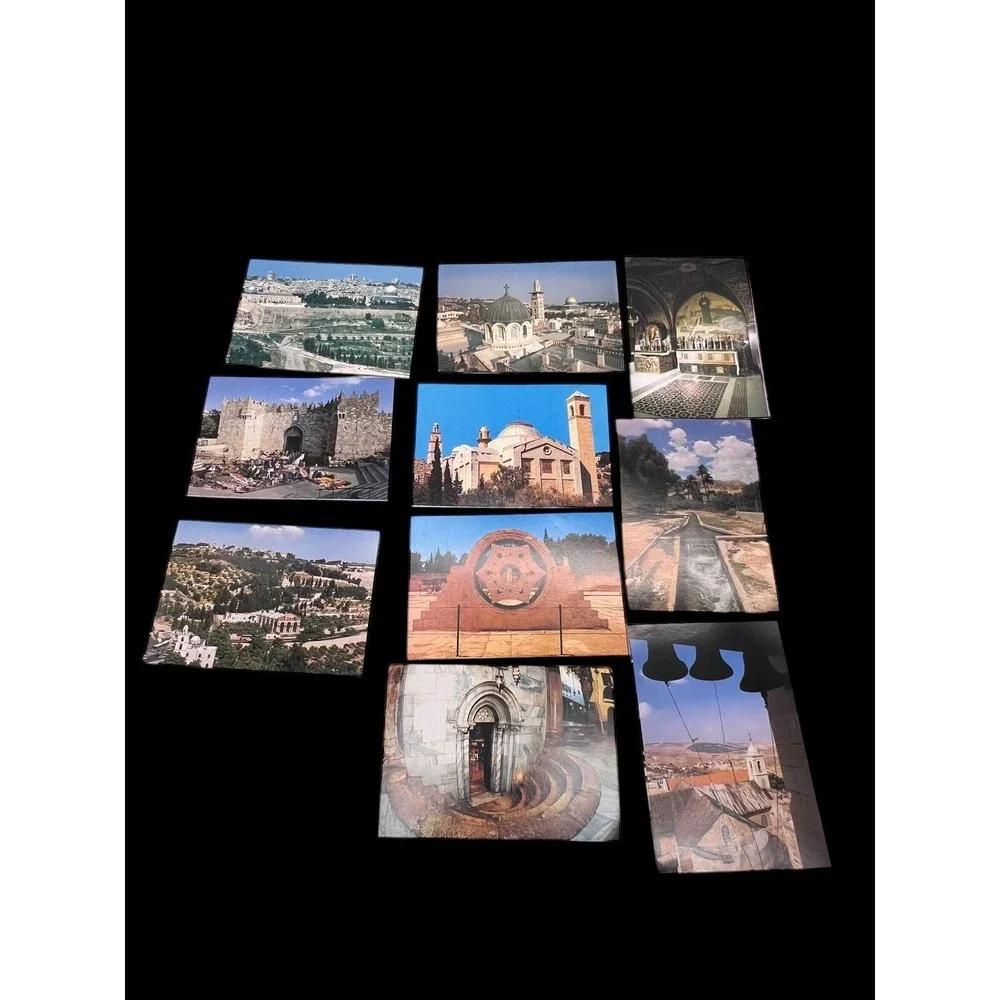 Vintage Postcards Jerusalem Bethlehem‎ Israel Holy Unposted Star Cards Lot of 28